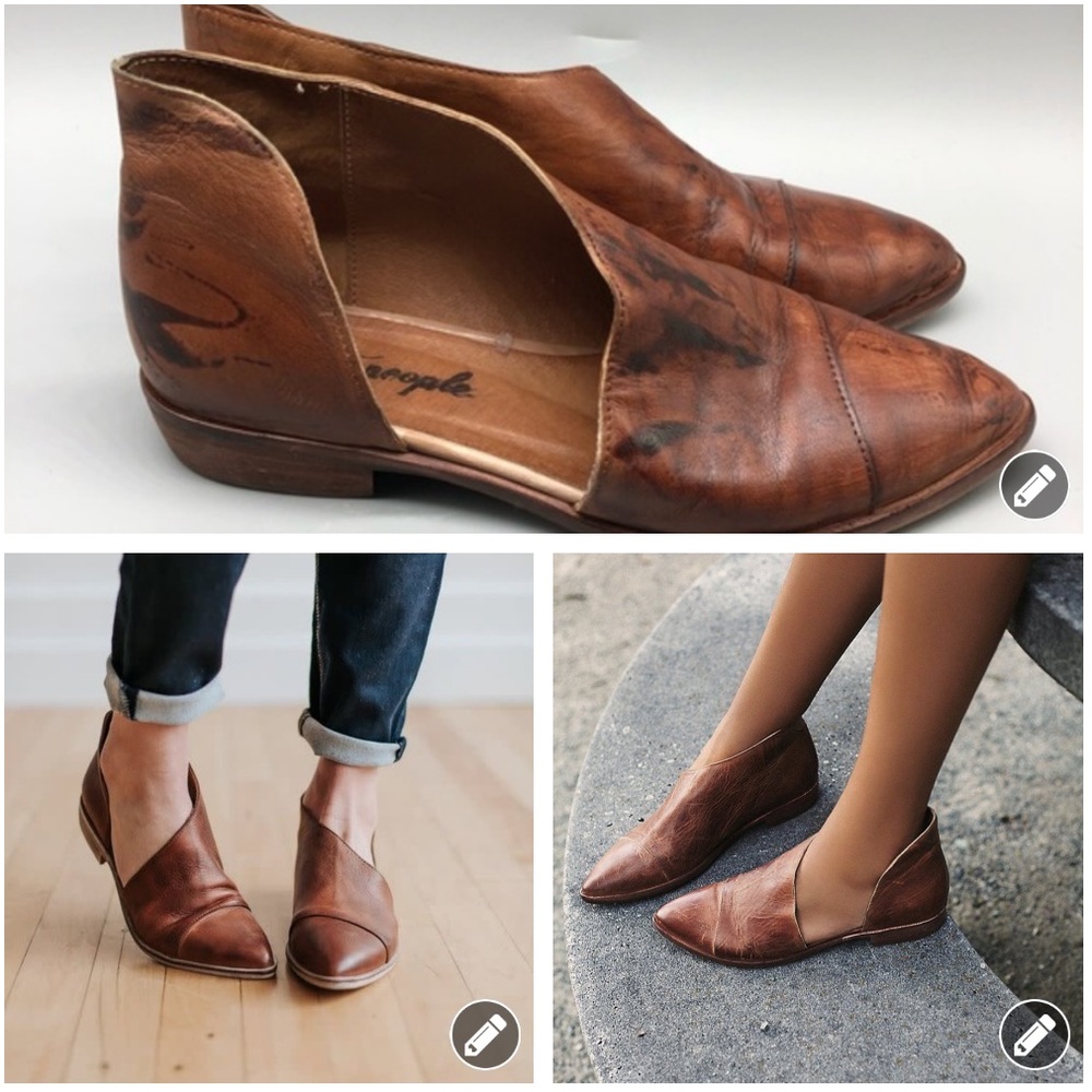 Free People Royale brown leather d’Orsay flats